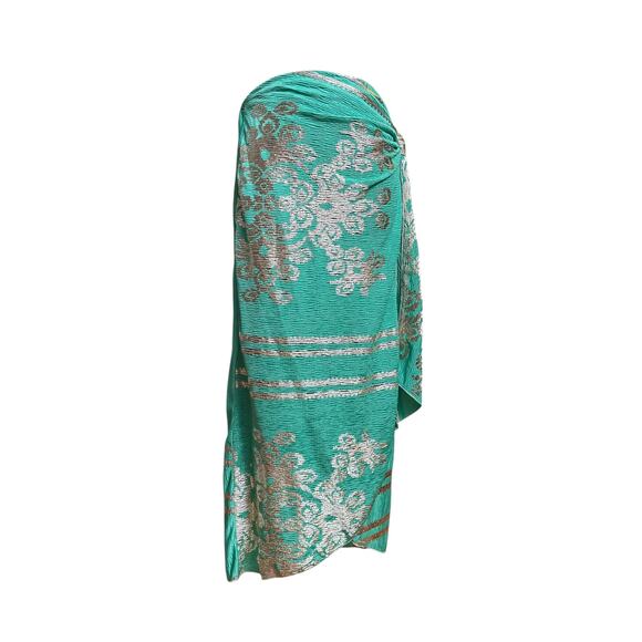 My Story Paris Set Top and Skirt in Green with Metallic Open Long Sleeves Size L - Picture 15 of 16